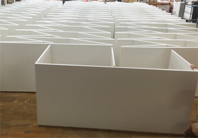 Messetheke Cateringtheke Klappbar KBS weiß mit Stellfüßen