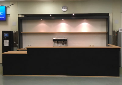 Thekenumbau mit Einbauten, Ausschankbereich neue Oberfläche